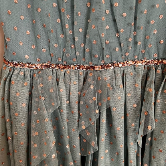 Big Girls Rose Gold Glitter Dress - Size 16 - Picture 3 of 7